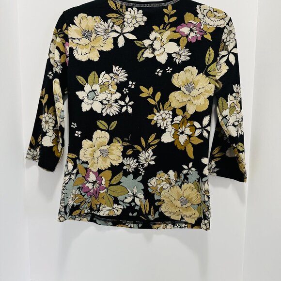 JESS & JANE Women's 100% Cotton Round-Neck 3/4 Sleeves Top; Made in USA - Picture 4 of 5